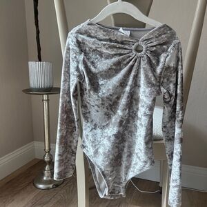 Zara Kids Silver Velvet Top